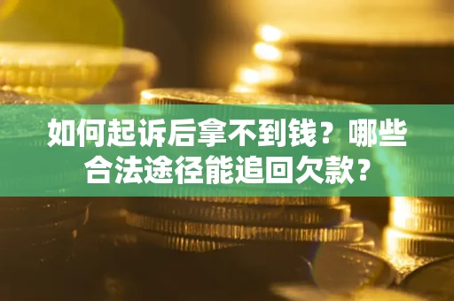 武汉如何起诉后拿不到钱？哪些合法途径能追回欠款？