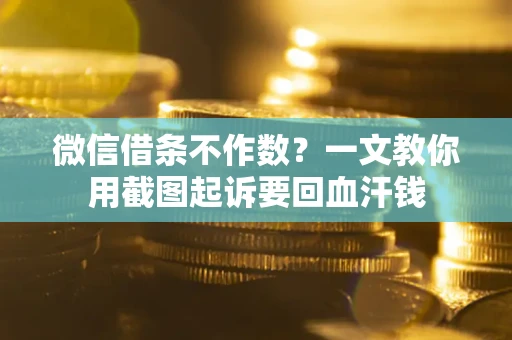 武汉微信借条不作数？一文教你用截图起诉要回血汗钱