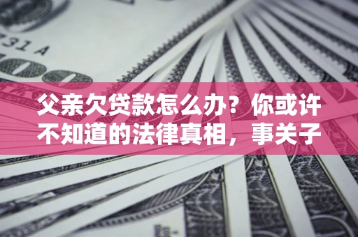 武汉父亲欠贷款怎么办？你或许不知道的法律真相，事关子女未来