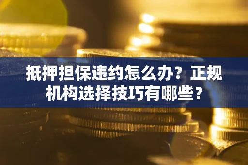 武汉抵押担保违约怎么办？正规机构选择技巧有哪些？